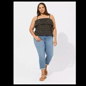 Torrid Black Floral Tank Top